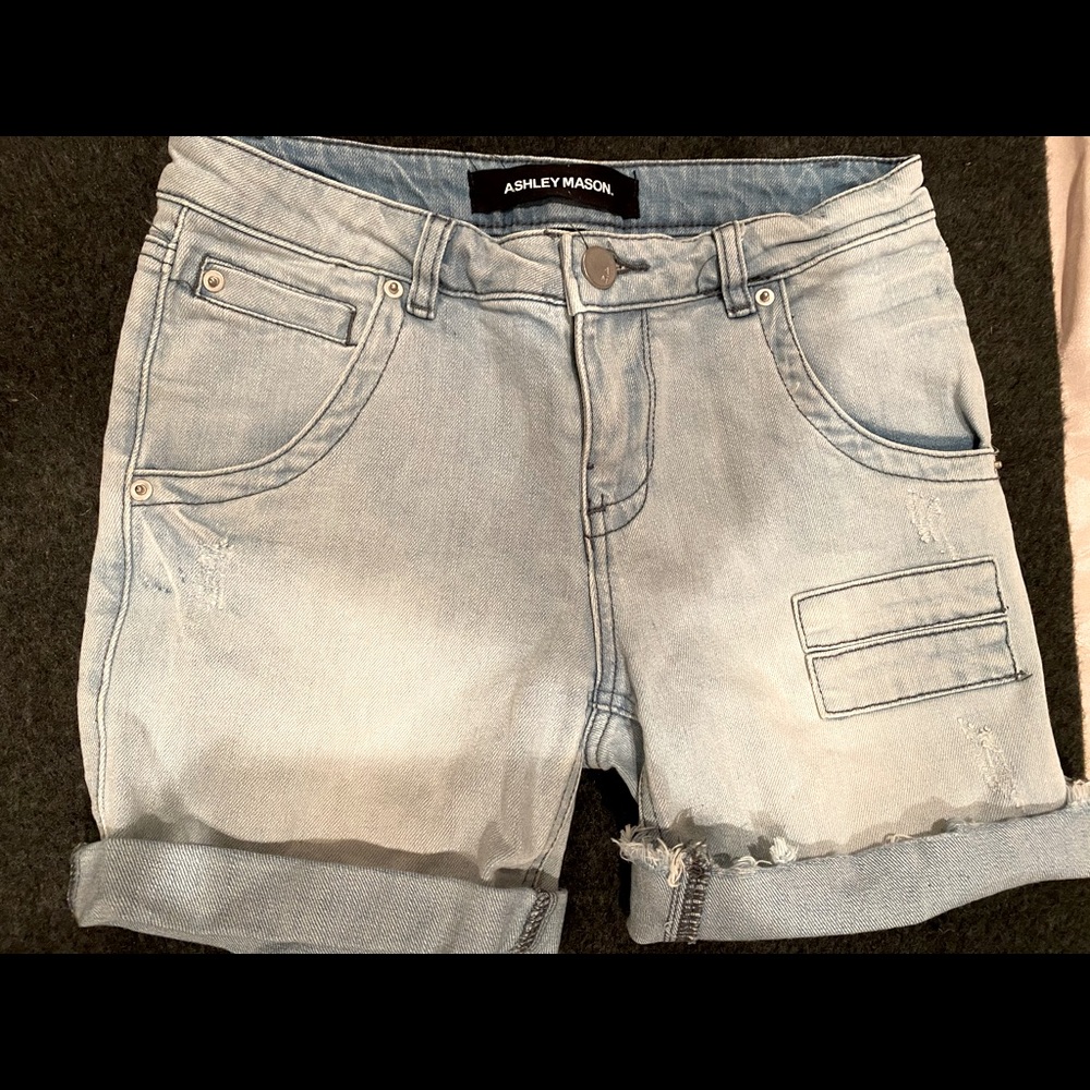 Ashley Mason Rolled Fray-Hem Jean girls Shorts 26